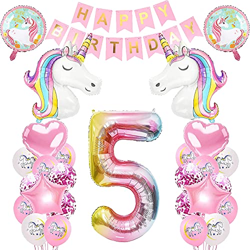 Mavouri Frozen Geburtstagsdeko Für 5 Jahre Mädchen - 7-tlg. Folienballon Set