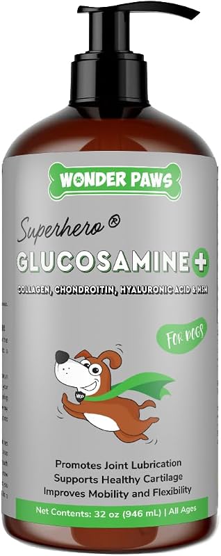 Suplemento Líquido para Cães com Glucosamina, Condroitina, MSM, Colágeno e Ácido Hialurônico WONDER PAWS 946 mL