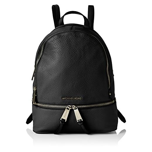 Michael Kors Dam Rhea Md ryggsäck ryggsäck handväska, svart (svart),
