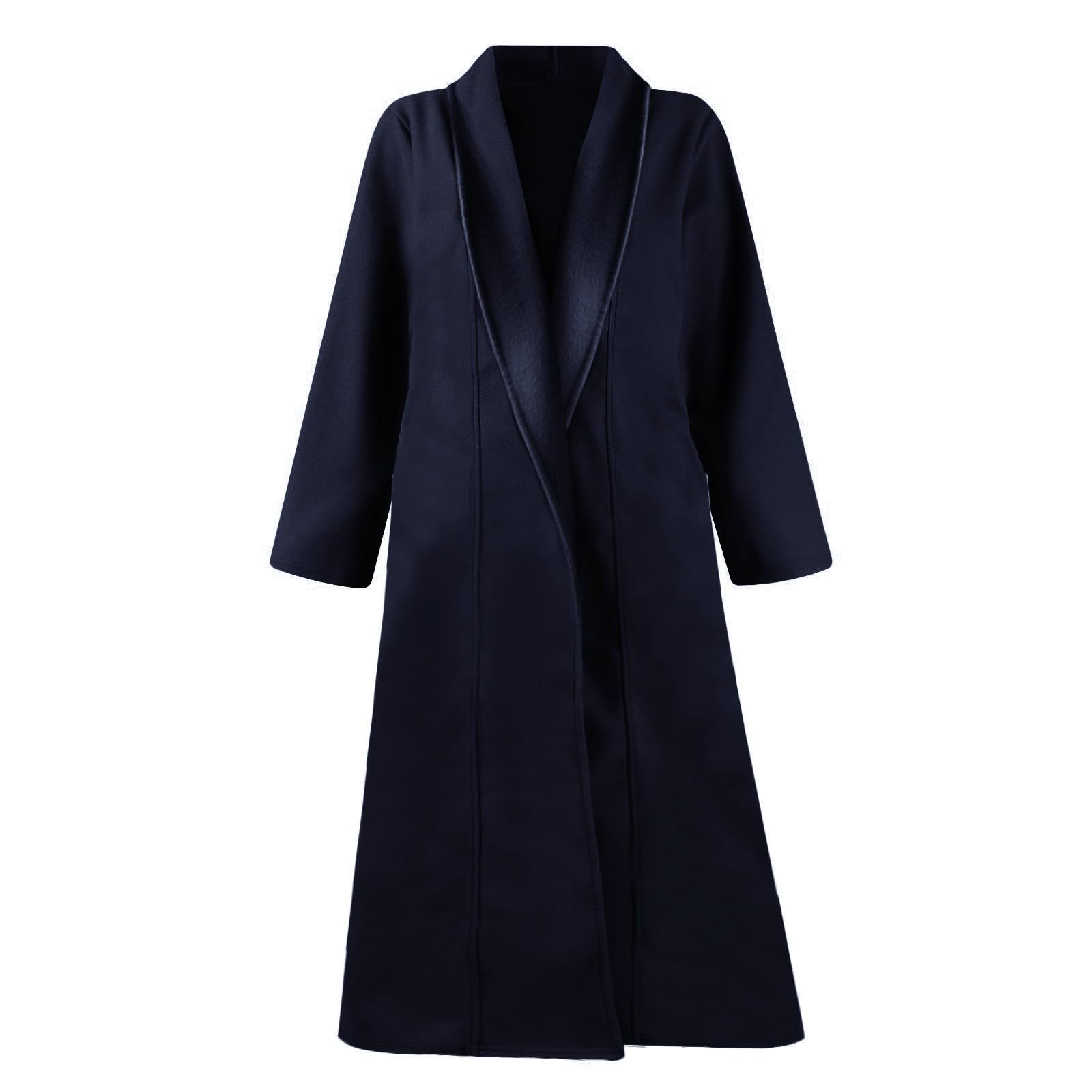 Generisch Wintermantel Damen Lang Wollmantel Damen Winter Mantel Frauen Winterjacke Warm Übergangsjacke Elegant Trenchcoat Große Größen Cardigan Dicke Wolle Jacke Mit Schalkragen Wintercoat