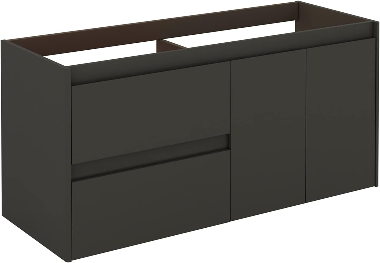 Ambra 120 DBL Base Ambra 47" Double Wall Mounted Vanity Cabinet Only - Less Vanity Top - Samara Ash