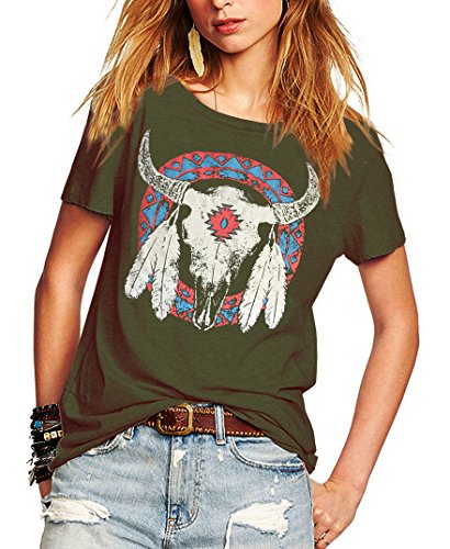 Romastory Womens Street Pattern Novelty T-Shirt Short Sleeve Loose Summer Tops Tee Shirts