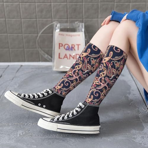 Image of Knee High Socks for Women Girls Fashion Women's Festival Stockings for Casual Running Work Travel