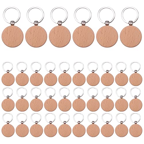 Pvczool 100 Pezzi nel ​​Legno Rotondo Vuoto nel ​​Legno DIY nel ​​di Incidere Regali DIY