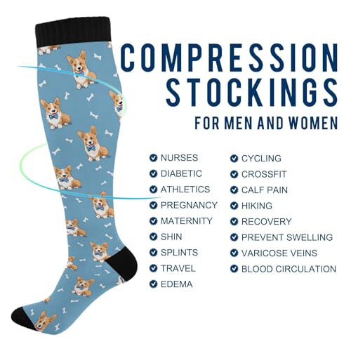 Image of Wusikd Cats Compression Socks for Women and Men Circulation Cute Long Socks for Athletic Running 1