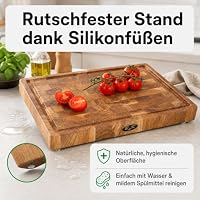 B4K® Schneidebrett aus Eiche Stirnholz 35 × 25 × 4 cm – Ansicht 7
