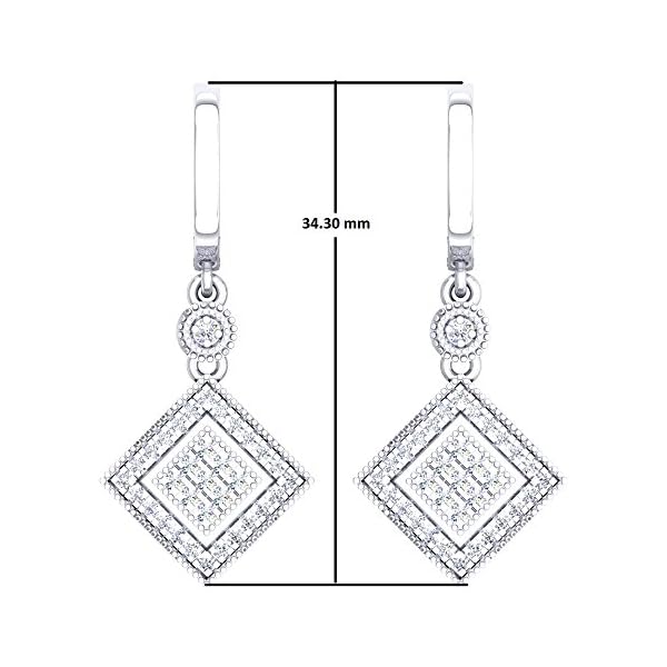 Dazzlingrock Collection 0.45 Carat (Ctw) Round White Diamond Ladies Dangling Drop Earrings 1/2 CT, Sterling Silver - Image 4