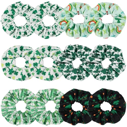 Green-Shamrock-and-Rainbow-Elastic-Hair-Scrunchies-12PCS-Gifts-for-Women-Teen-Girls-St-Patricks-Day-Decor-Hair-Accessories