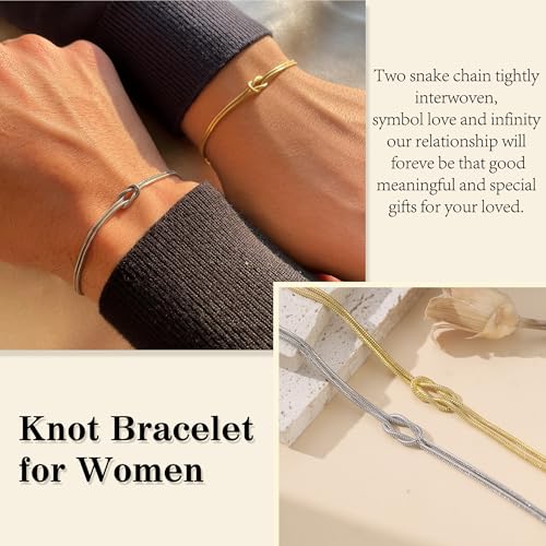 Image of Gold Bracelets for Women Teen Girl Gifts Infinity Knot Bracelet Gifts for Daughter Granddaughter Wife Birthday Gift Ideas Anniversary Valentines Mothers Day Christmas Jewelry