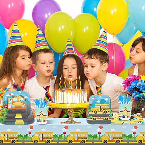 2 Pack Welcome Back To School Party Table Covers First Day Of School Party Table Cloth School Theme Party Decorations School Bus Table Runner Tablecloth For School Party Supplies Favors, 52 X 87In #TOP4