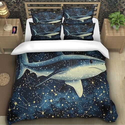 Parure de lit requin espace microfibre douce pour lit simple enfant - 5