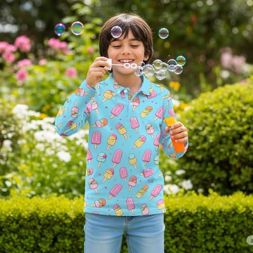 HUIACONG Boys Golf Shirts Girls Under Shirts for Kids Children Tops4
