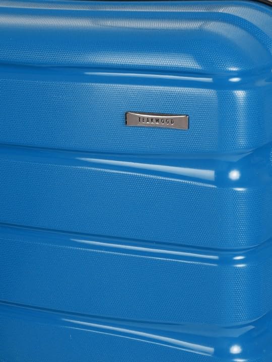Image of Teakwood 8 Wheels Trolley Set of 2, Hard Cabin with Zipper Closure, Adjustable Push Button & Cross Side Strap, TSA Lock System 360 Degree (Small-Medium, Royal Blue)