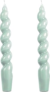 Spiral Taper Candle Unscented Twisted Candlesticks 7.8Inch 2pack Unscented Dripless Twisted Candlesticks for Dinner Party Wedding Valentine's Day Baby Shower and Easter (2, Light Blue, 2pc20cm)