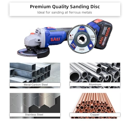 Sali 006GGY040 100 Pack Zirconia Flap Disc 40 Grit 4.5 Inch X 7/8-Inch Sanding Disc Bevel Type #29 Premium And Industrial Grade Angle Grinder Grinding Wheel High Performance Edge Grinding thumb #2