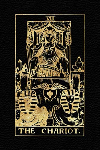 The Chariot: Tarot Journal Notebook Lined, Black And Gold (College Ruled, 110 Pages, 9"x6") (Tarot Card Notebook)