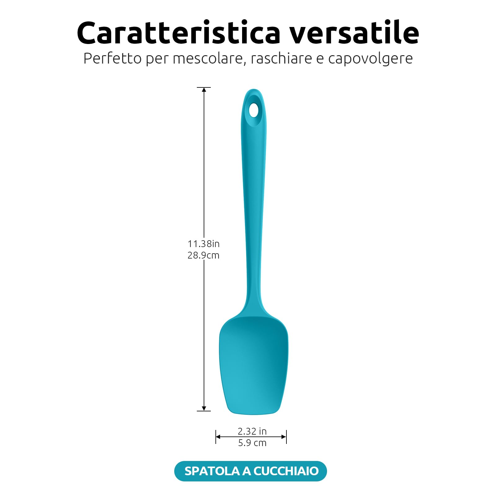 Cucchiaio Spatola Silicone Set 3: U-Taste 315℃ Resistenza al Calore Leccapentola in Gomma Flessibile senza BPA, per Cucinare Raschiare Mescolare, Utensili da Cucina (Multicolore)