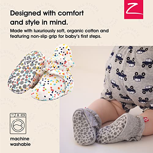 Zutano Unisex Organic Cotton Baby Booties With Gripper Soles, Confetti, 18M - image 2