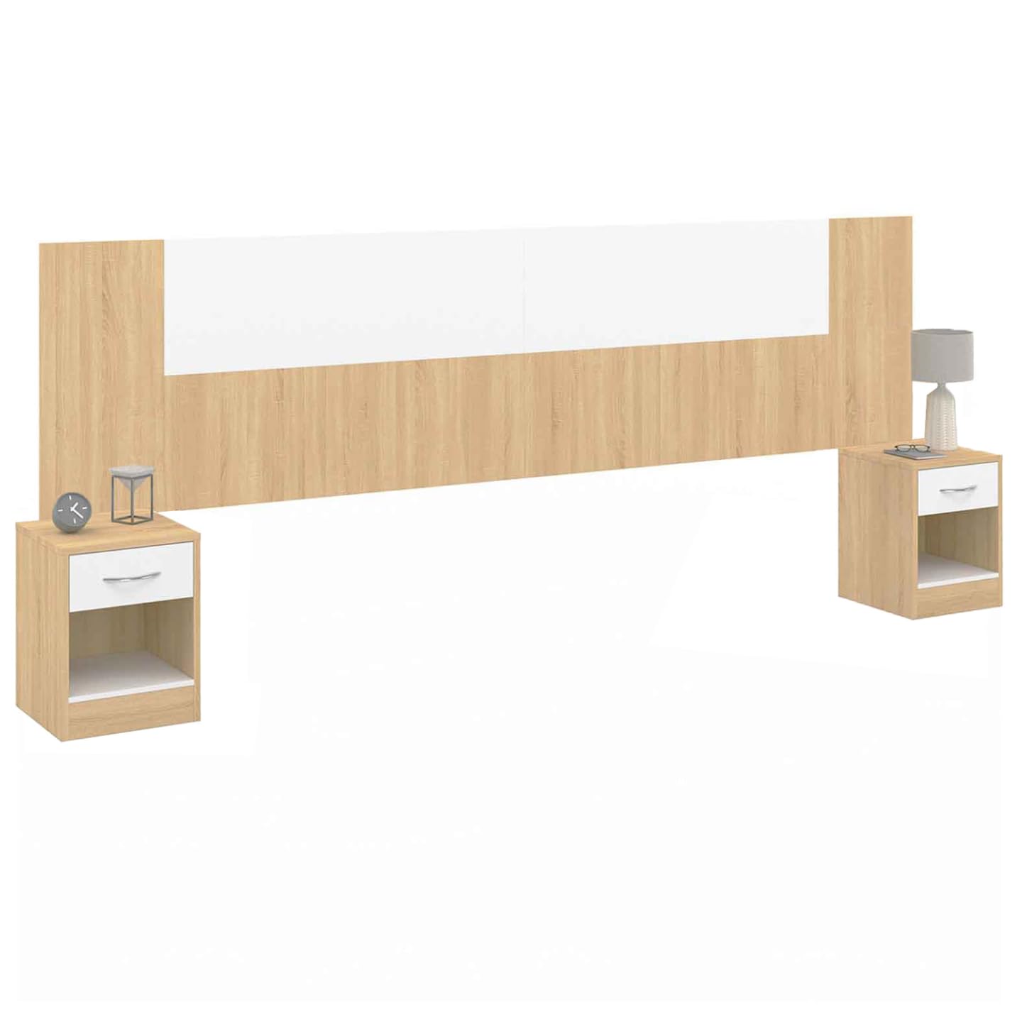 IDMarket - SAPA Modular Headboard with Legs for 140, 160 or 180 cm Beds, Wood and White