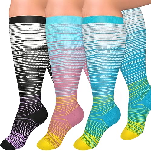 Image of Graduated Copper Compression Socks for Women Men Circulation 20-30mmhg-Best Support for Running,Nursing,Hiking
