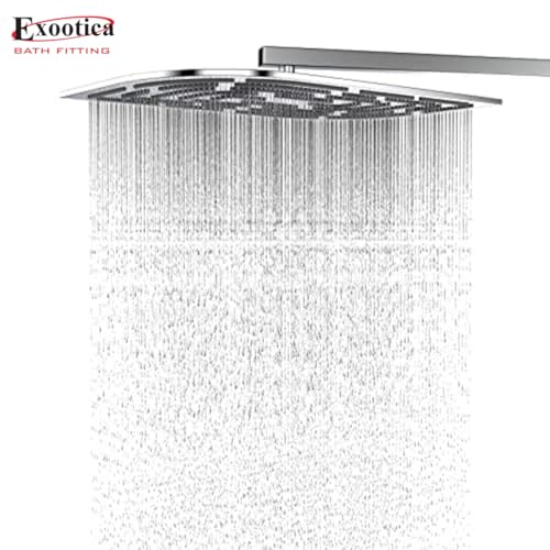 Image of Stainless Steel 304 Shower Head | 1Pc, 4 x 6In Size, Silver | Heavy Metal, Ultra Slim Oval Luxury Bathroom Overhead Shower - Leaf