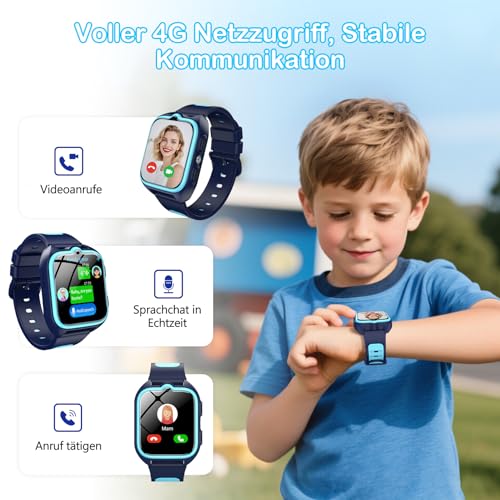 IOWODO Smartwatch Kinder mit GPS, Uhr mit 4G-Anruffunktion & SOS-Notruf, 800mAh 5-Tage Akku, Wasserdicht IP67, Schulmodus & Lernspiele, Kinderuhr für Junge und Mädchen, Geschenke zum Kindertag 3