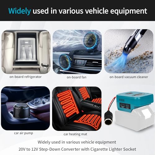 מתאם סוללה למקיטה 18V עם ממיר מתח 18V ל-12V ויציאות USB ו-Type C – תמונה 6