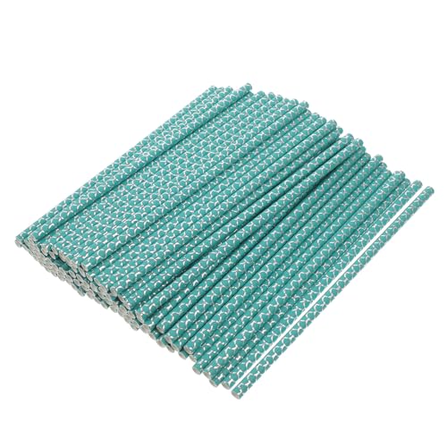 100 pitillos desechables de papel biodegradables color celeste
