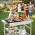 Shintenchi 24.6"x37.6" Pizza Oven Cart Table with Topping Station and Wheels, Outdoor Tabletop Grill Table Stand, Movable Food Prep Workcart Fits for Ninja Blackstone Woodfire Grill