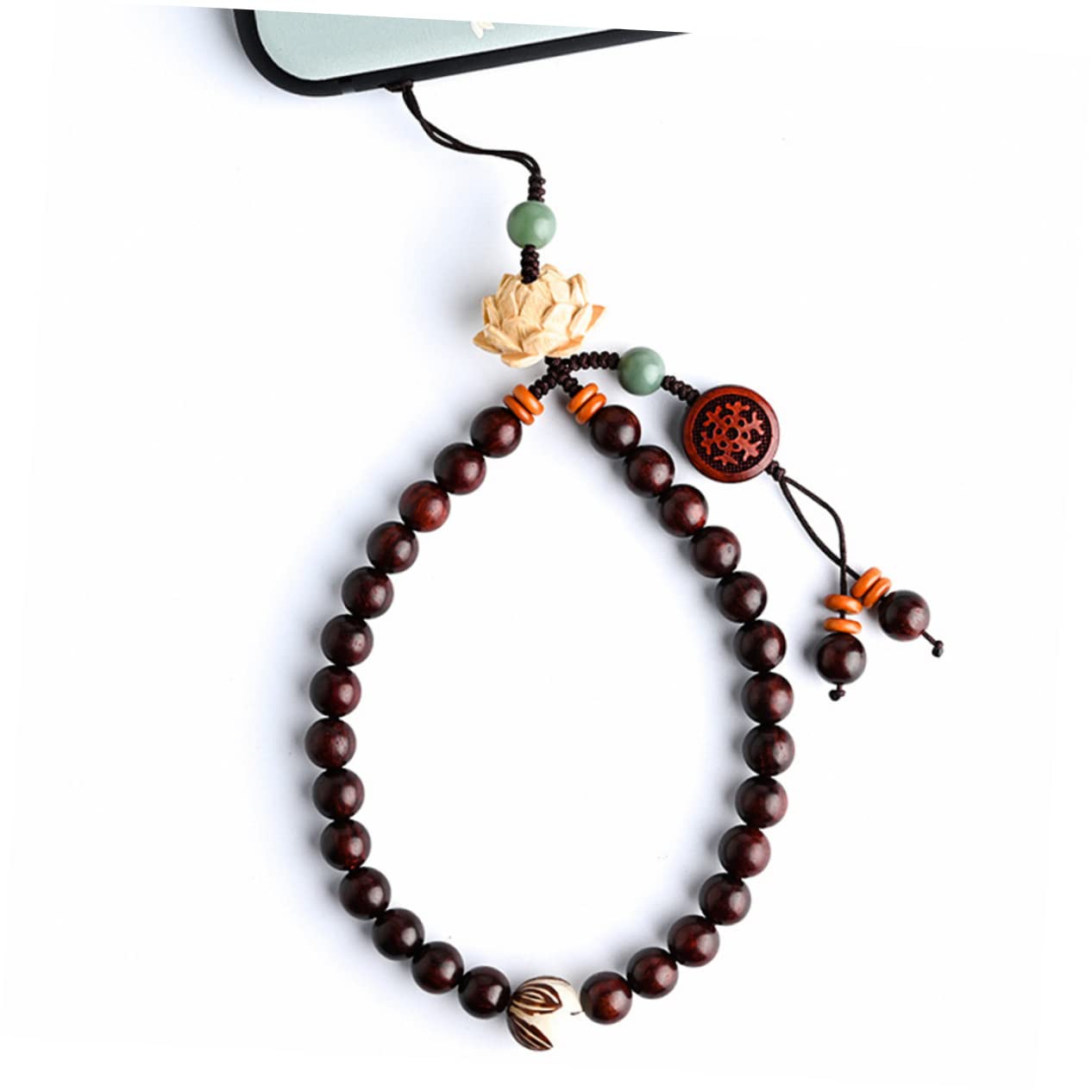 DOITOOL 3piezas Correa De Teléfono Móvil De Estilo Chino Cuentas y Lazo Para Senderismo y Actividades Al Aire Pulsera Elegante y Práctica