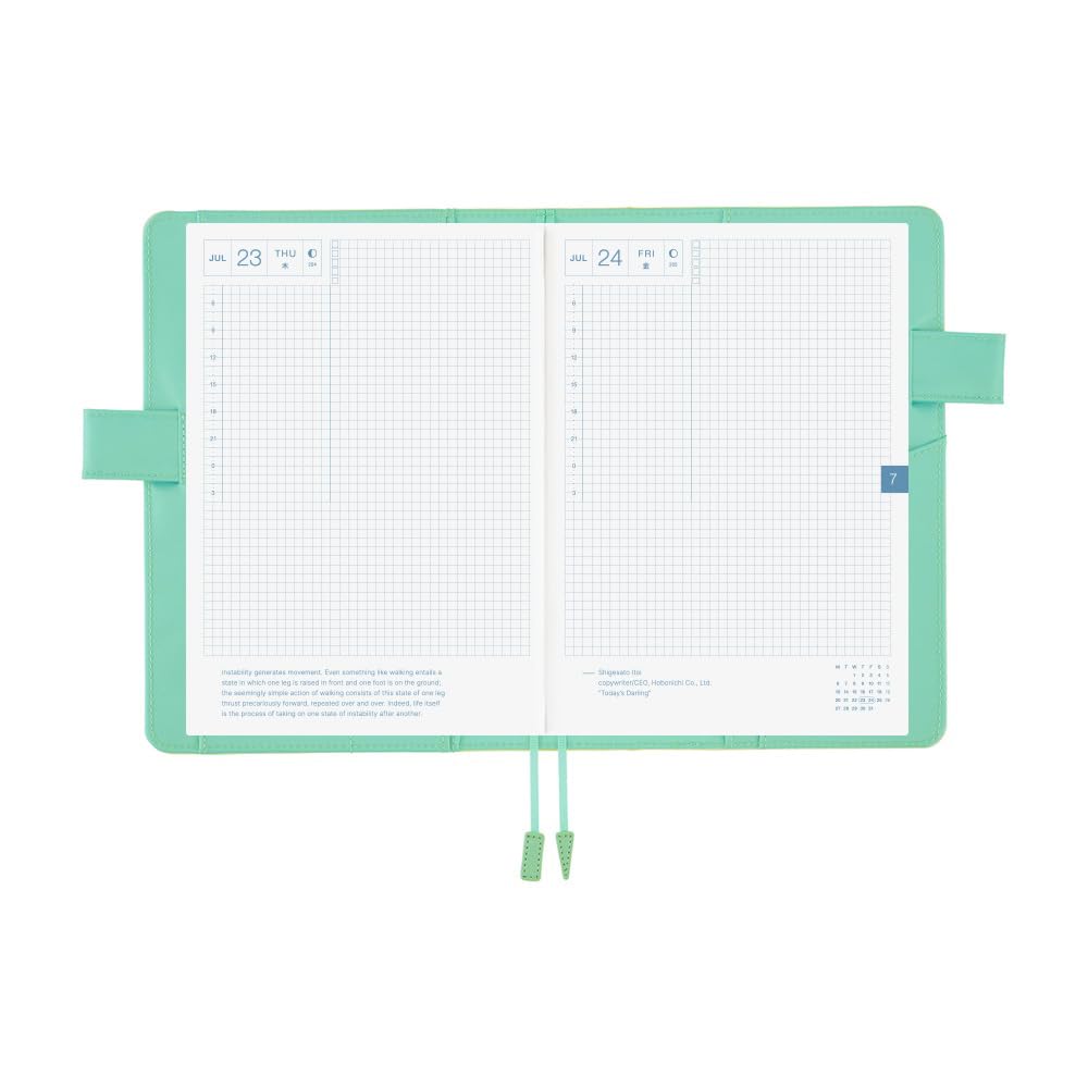 Hobonichi Techo A5 Planner Cover - Colors: Chamomile Menta (Cugin Size, Cover Only)