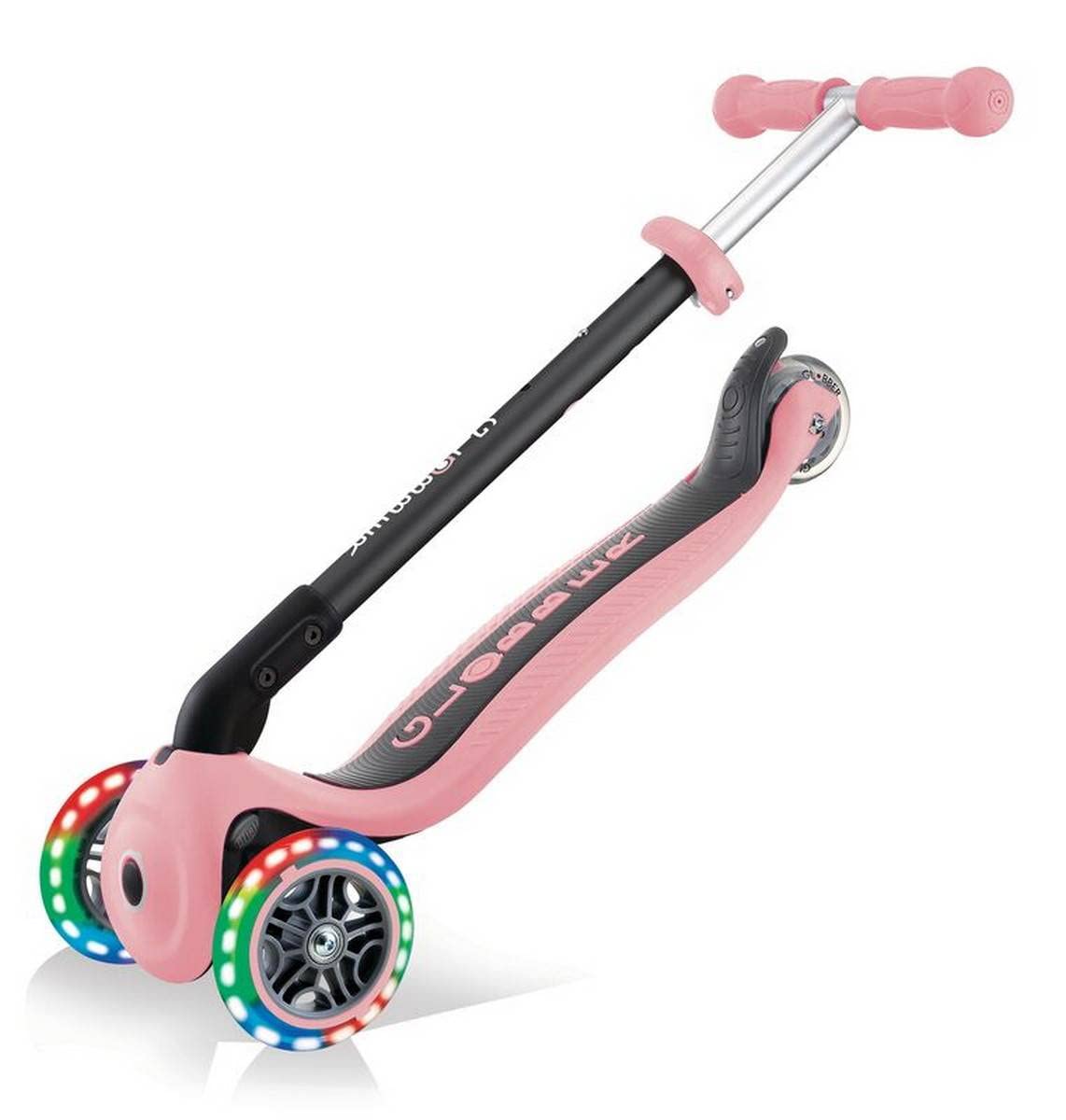 GLOBBER GO-UP Foldable Lights Tricycle 3 en 1, 120/80 mm, ABEC 5, 3 Roues, Hauteur réglable, Roues LED