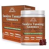 Sunless Tanning Gummies - Bräunungs Gummibärchen mit Beta Carotin, L-Tyrosin und Antioxidantien für Natürliche Bräune von Innen