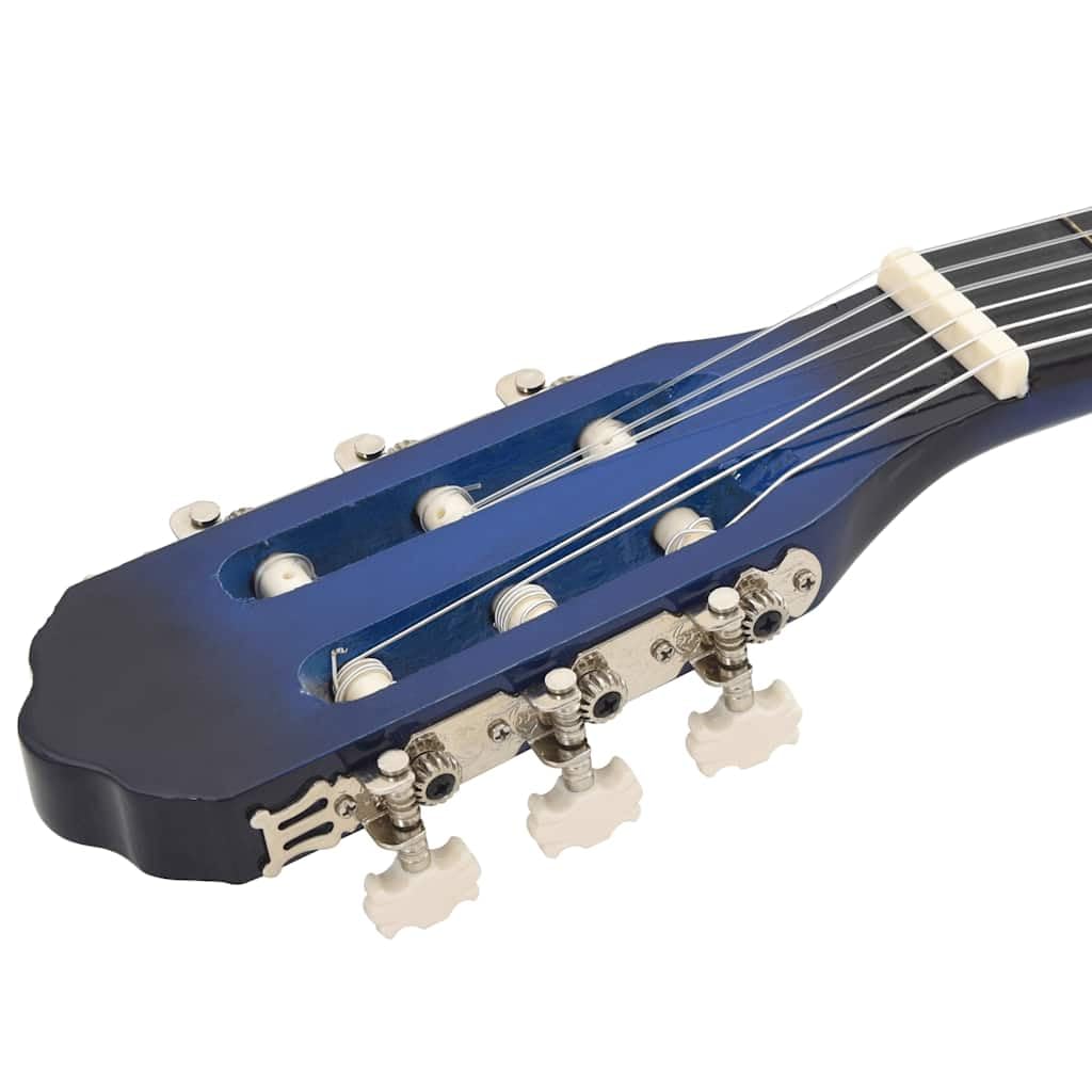 vidaXL Lindenholz Klassikgitarre für Anfänger Klassisch Gitarre Konzertgitarre Saiteninstrument Musikinstrument Akustikgitarre Blau 4/4 39"