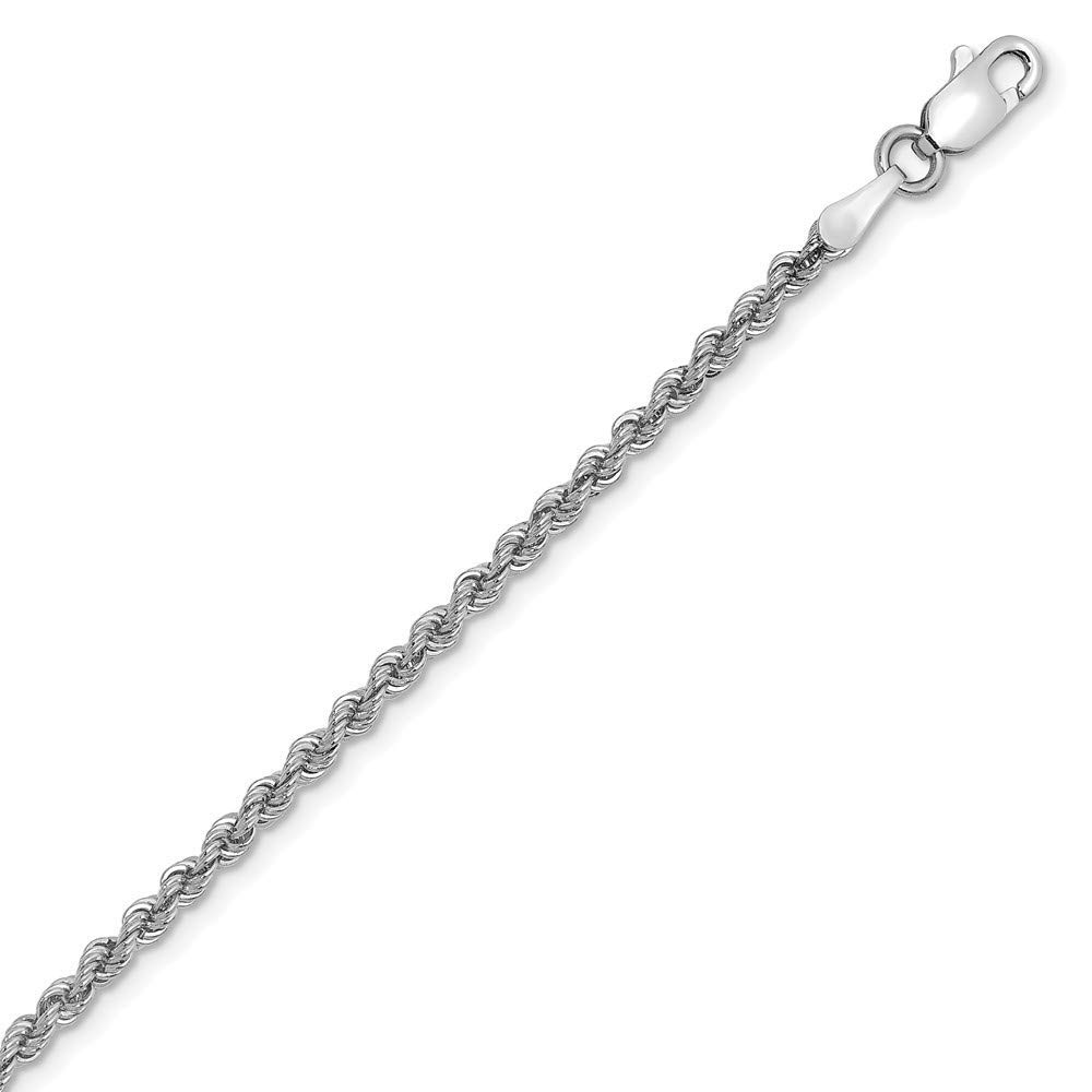 PRINS JEWELS 14 Karat 585 Gold Kordelkette Weißgold 2.50 mm. Breit (40)
