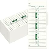 Chuangdi 1000 Pieces Time Cards 1 Side Time Clock Cards 3.5 x 9 Inches Green Print Time Sheets for Employees Weekly for Punch Time Clock, Employee Attendance, Payroll Recorder, Business