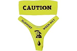 Funny Bikini Sets with Graphic Crop Bra Top and High Waisted Bottoms:...