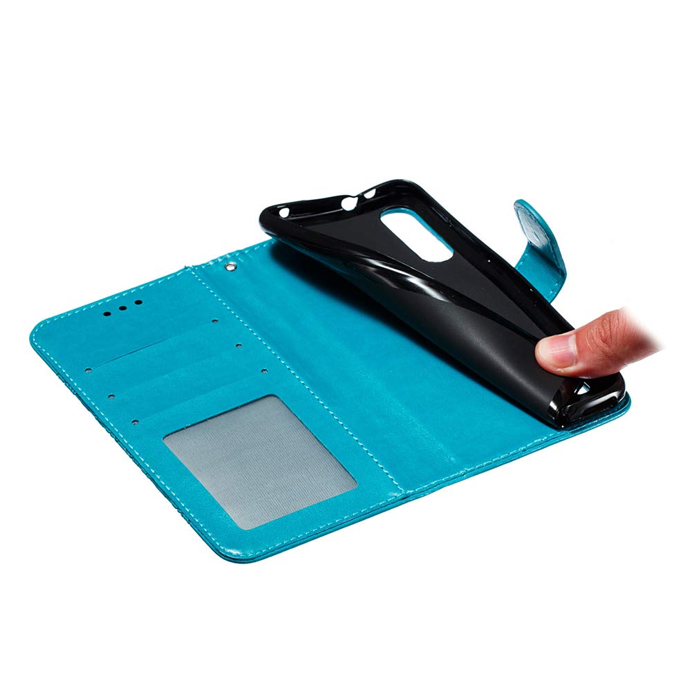 IMEIKONST Custodia A Libro In Pelle PU Per Xiaomi Mi 9 – Con Funzione Cavalletto, Porta Tessere, Design Mandala Nero