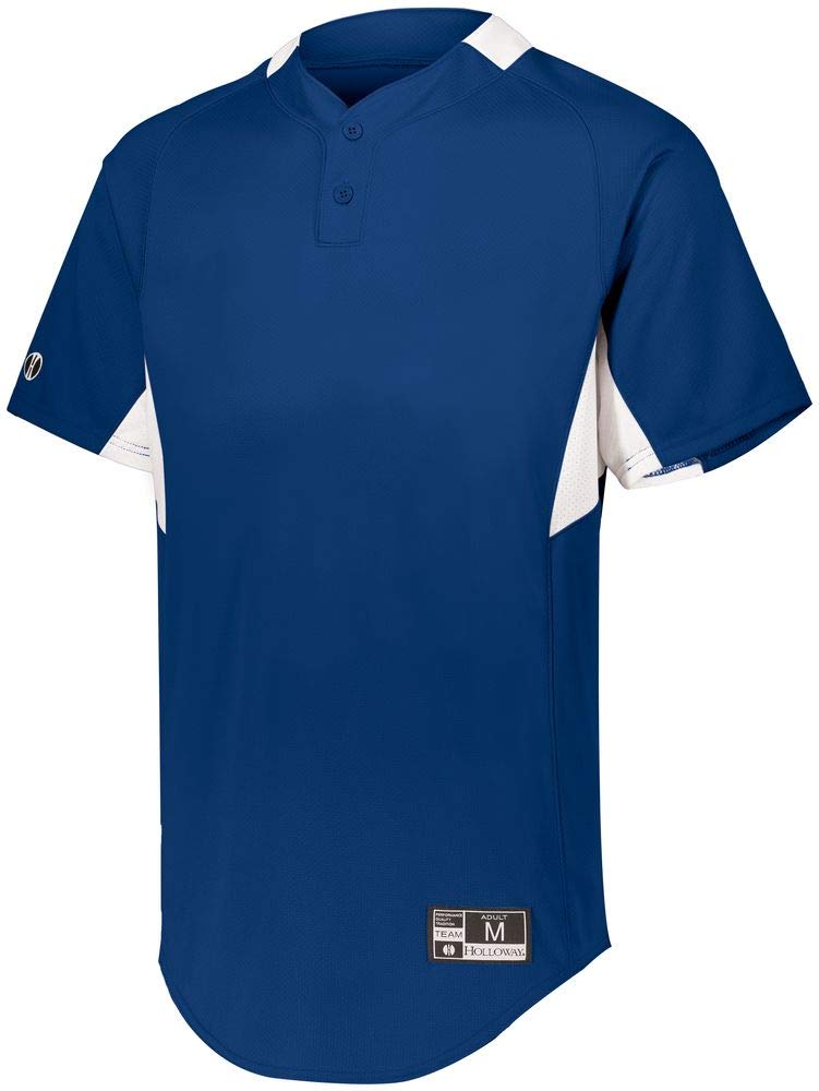 Holloway Youth Game7 Two-Button Baseball Jersey S Royal/White