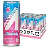 Accelerator Active Energy Drink Sugar Free Zero Carbs, Cotton Candy 12oz can(12 pack) Enhanced Focus & Sustained Energy from 100% Natural Caffeine (200mg), Ashwagandha, Coq10 & Green Tea Extract