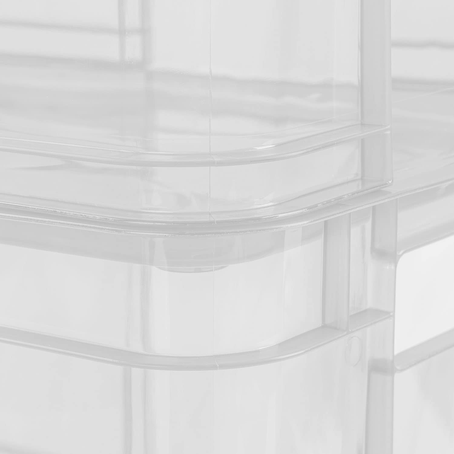 PAFEN 6x Eurobox impilabile 28l - 43 x 35 x 24 cm - contenitore per stoccaggio Euro-box trasparente impilabile per trasporto Euro-box in PP
