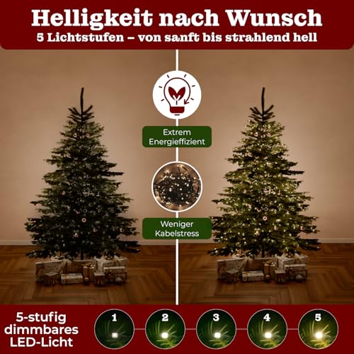 Künstlicher Weihnachtsbaum mit Beleuchtung | 180 cm | 400 LED | Weihnachtsbaum künstlich wie echt… – Ansicht 3