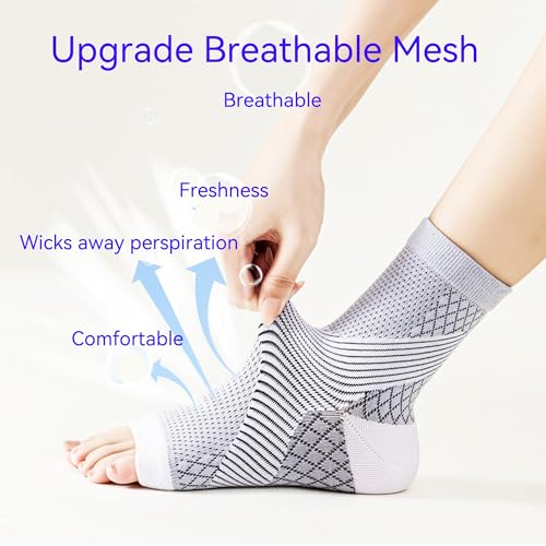 3Pairs Upgrade Neuropathy Socks for Men Women - 20-30 mmHg Soothe Relief Compression Socks - Open Toe Elastic Sock4