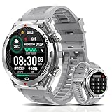 Military Smart Watch, 1.52-Inch Touch Screen Tactical Smartwatch with Text and Call, Heart Rate, Blood Oxygen, and Activity Trackers - Compatible with iPhone and Android, for Men and Women(Grey)