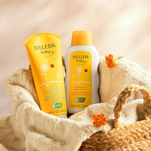 Image of Weleda Baby Calendula Body Lotion and Shampoo-Body Wash Bundle, 6.8 Fluid Ounce (Pack of 2), Plant Rich Baby Care with Calendula and Sweet Almond Oil