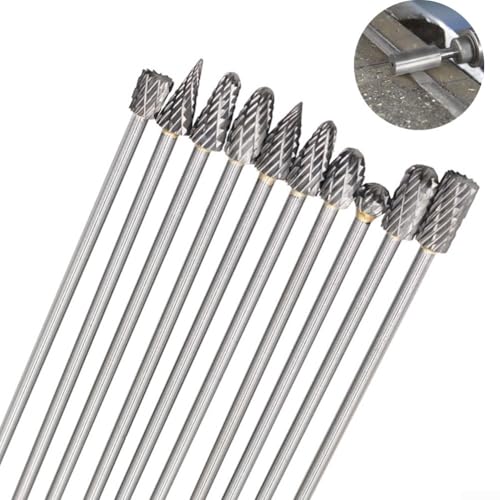 Set de 10 fresas rotativas de carburo sólido 3x6x100 mm miniatura 4