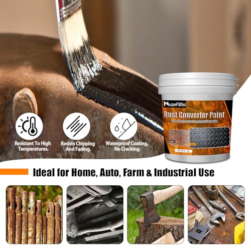 image for MuzeFansi 2-in-1 Rust Converter & Metal Primer – Stops Rust, Paint O