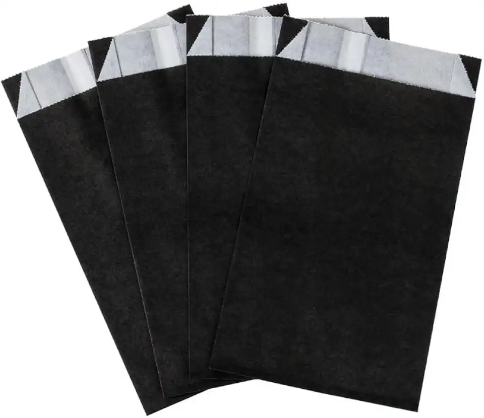Kit 50 Saquinhos de Pipoca Mini 14x8cm Papel Preto Silver Festas para Doces e Lembrancinhas