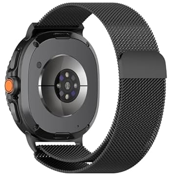 Pulseira De Aço Milanese Loop Marca 123smart Compativel Com Galaxy Watch 8 40mm 44mm 46mm Sm-l320 L325 Sm-l330 L335 Sm-l500 L505 Lte (Preto)