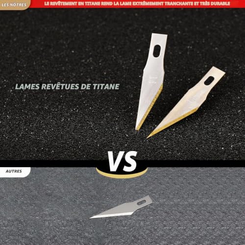 EHDIS 20 pcs Lame Scalpel de Rechange, Lames en Titane Robustes, Lame de Antirouille, pour Cutter de Précision, Scalpel Chirurgical, Scalpel Modelisme, #11 – vue 4